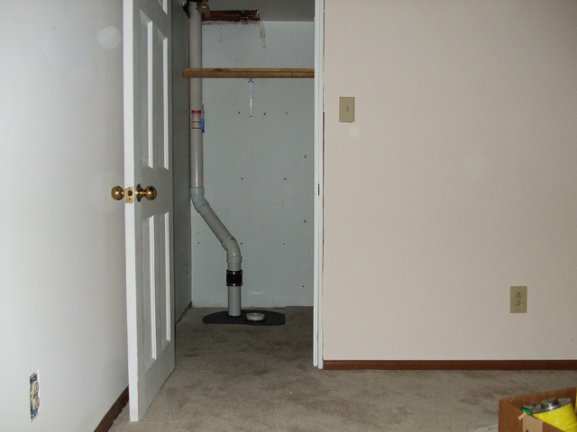 sump pump in closet