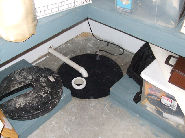 sump pump in floor